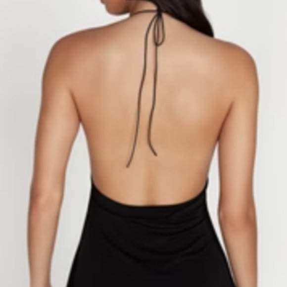 Meshki Black Halter Mini Dress - Picture 2 of 7